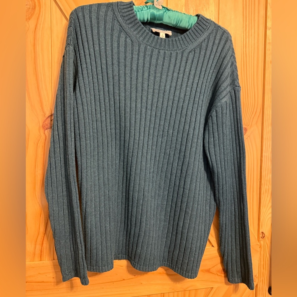 Jessica Simpson Women's Dark Teal Ribbed Crewneck Sweater NWT